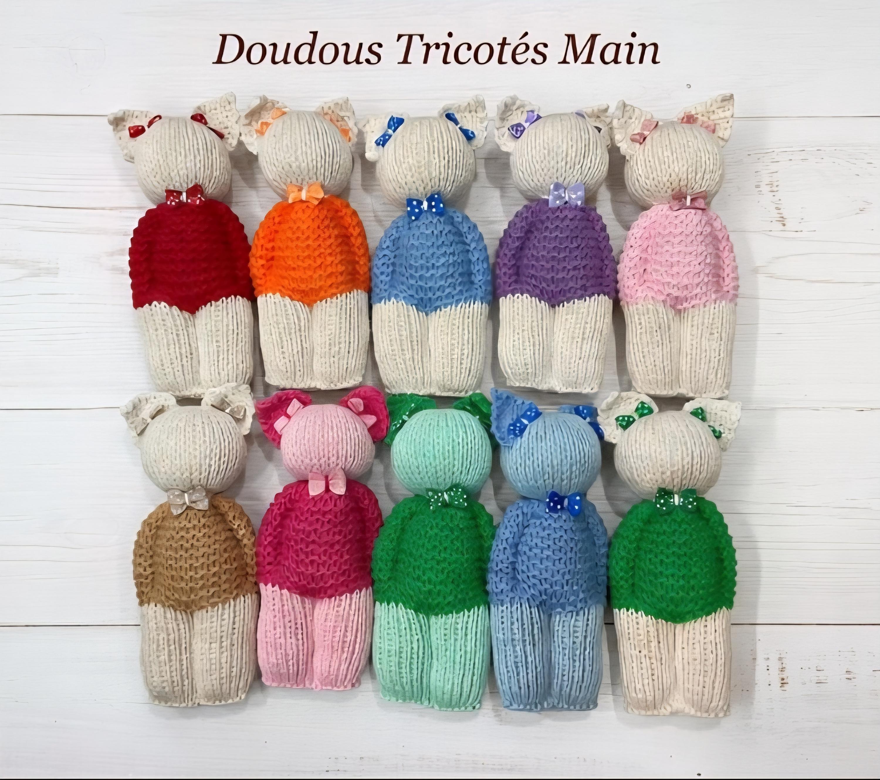 Le doudou chat tricoté main
