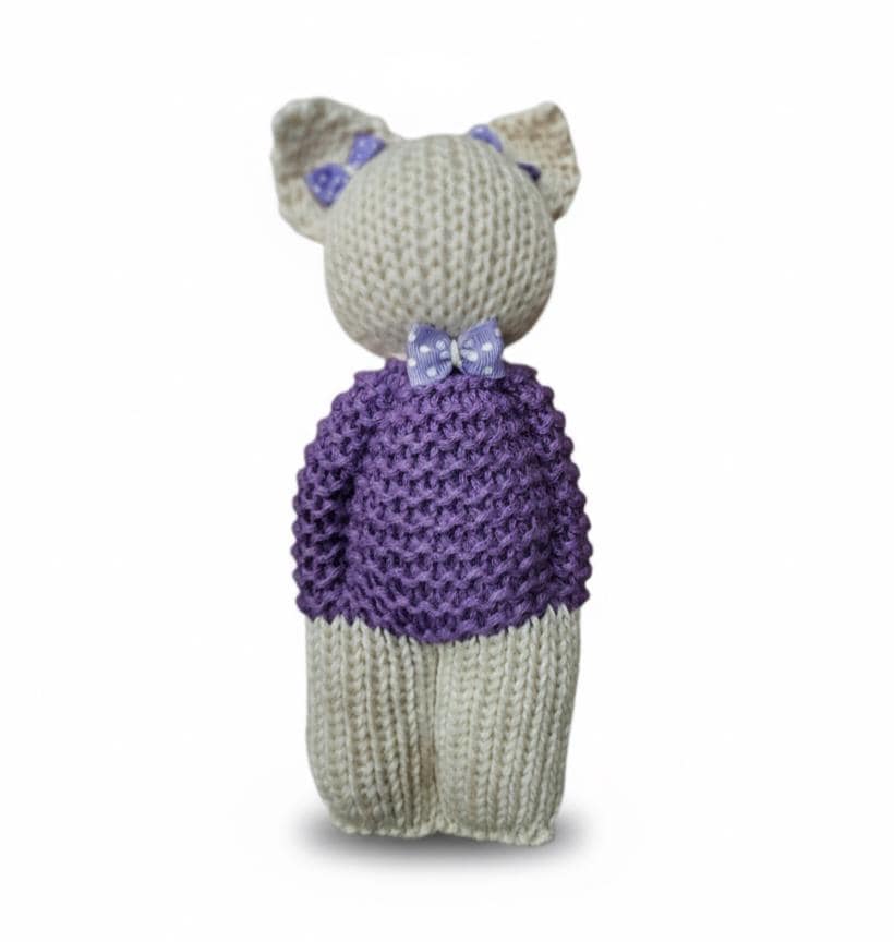 Le doudou chat tricoté main