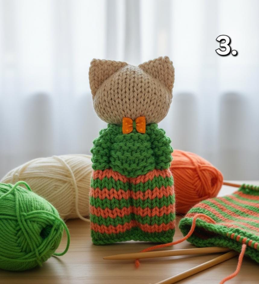 Chat Doudou au Tricot Handmade