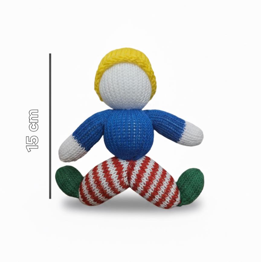 Doudou duo clown tricoté main