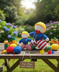 Doudou duo clown tricoté main