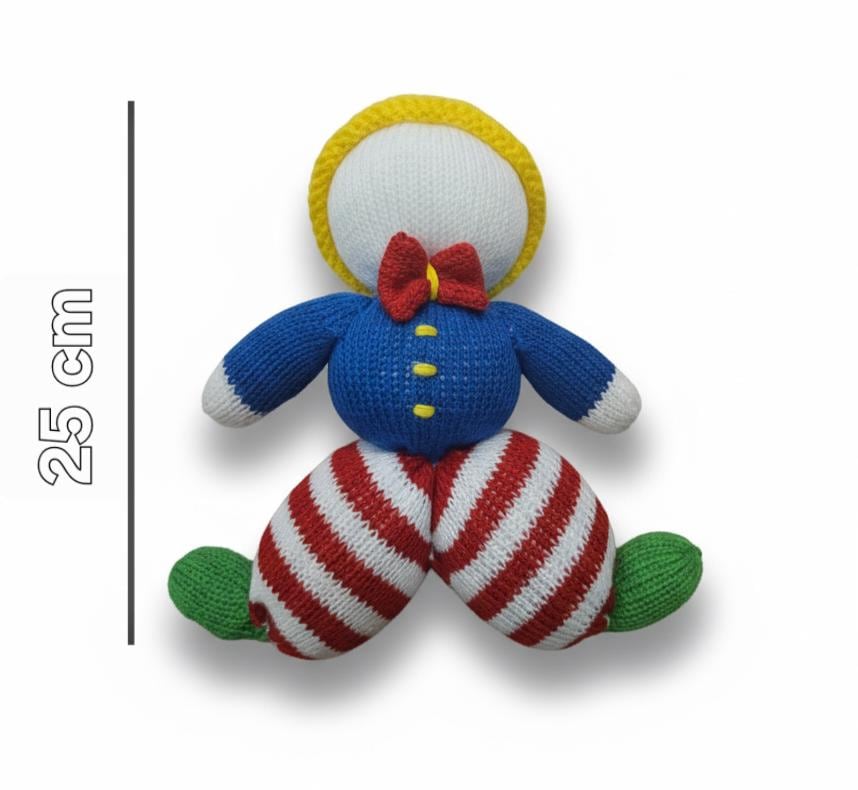 Doudou duo clown tricoté main