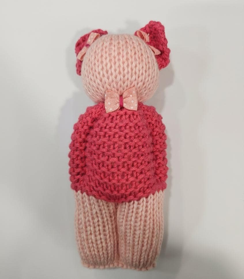 Le doudou chat tricoté main